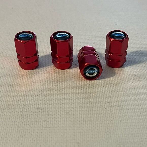 Volvo valve Stem caps in Red set of 4 NWT - Picture 3 of 5